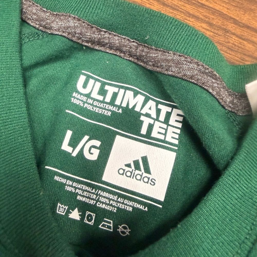 Adidas Red and Green Ultimate Tee lot of 2 Shirts Mens Size Large - Picture 3 of 10